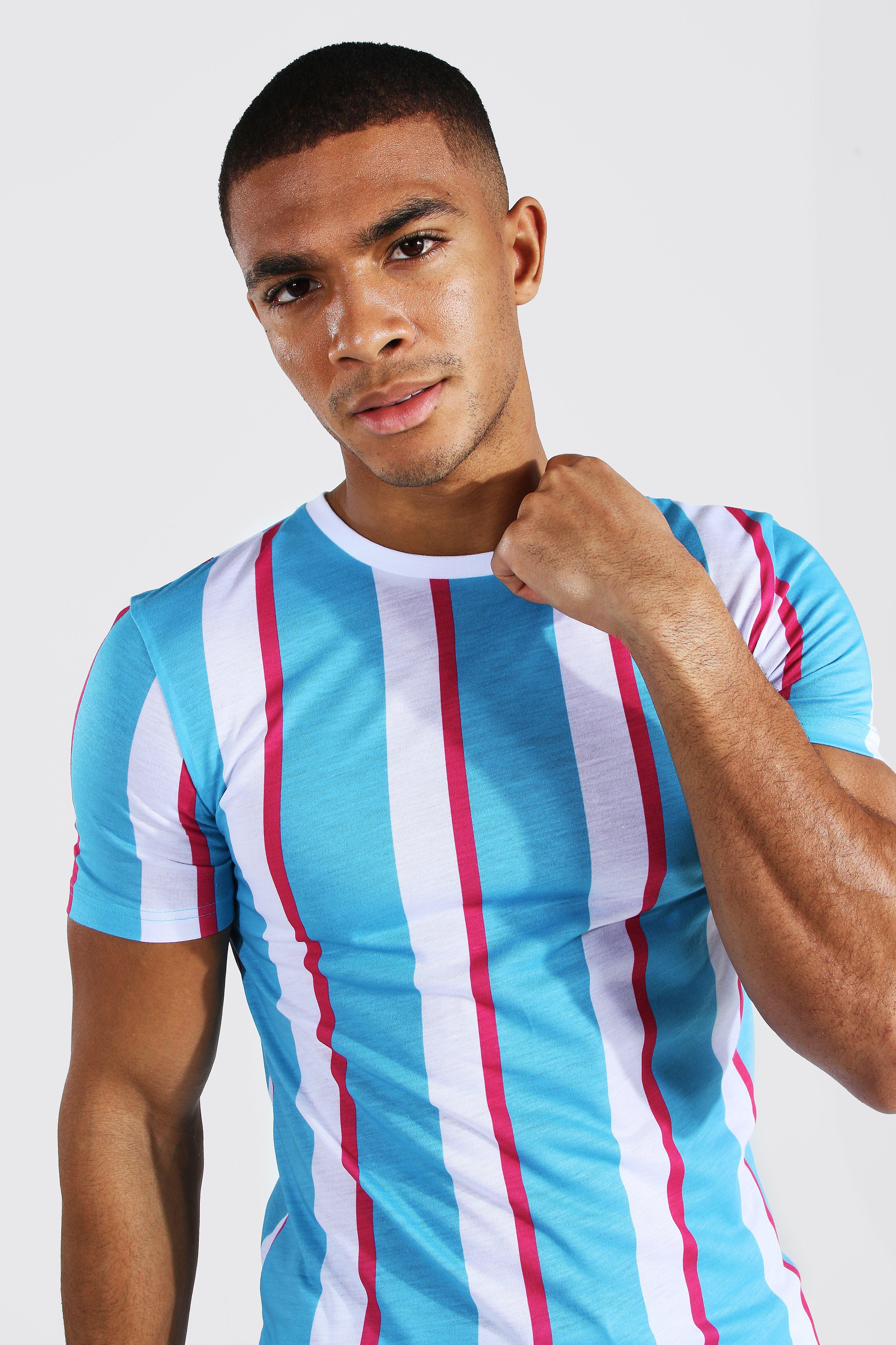 Vertical striped t shirt mens sales